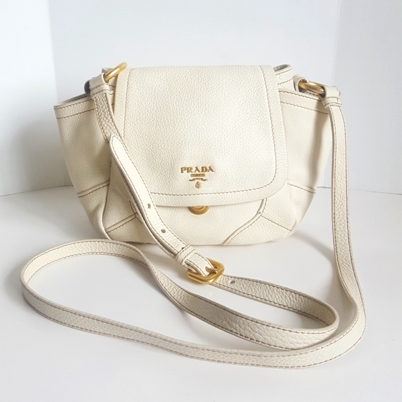 Prada Handbags - PRADA Bandoliera Vitello Daino Crossbody 💎 Shoulder Leather Bag